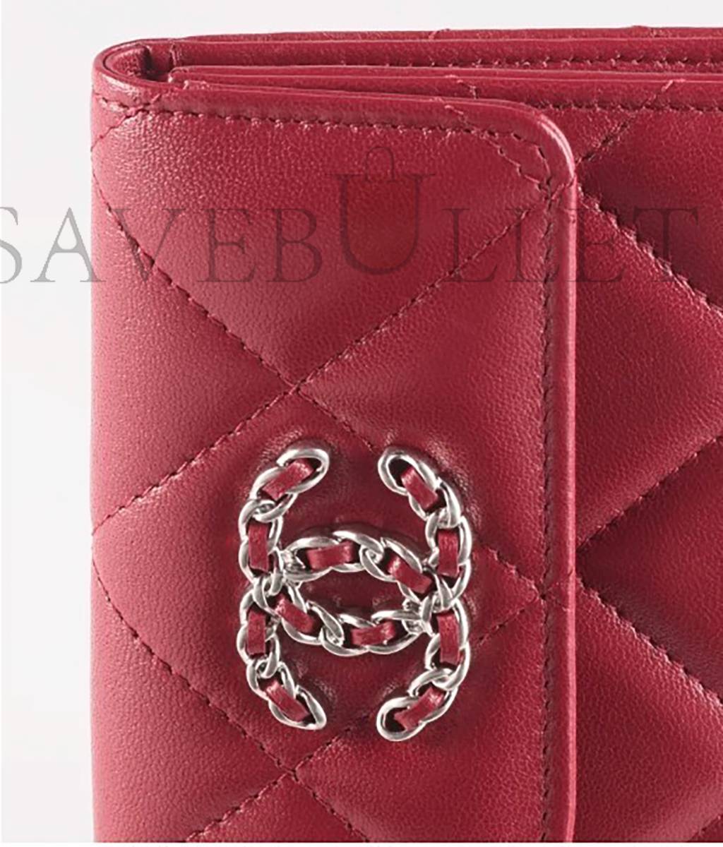 Ch*el 19 small flap wallet ap2809 b07327 ni686 (11.5*10*3cm)